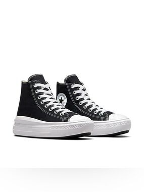 Converse Black and White Women’s Platforms High-Top Sneakers - All Star  Move